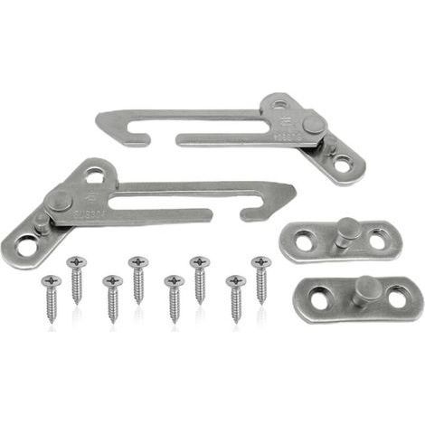 2 PCS Window Restrictor, UPVC Window Lock, Stainless Steel Casement Window Restrictor, Stainless Sliding Window Safety Latch, With Screws (1/5)