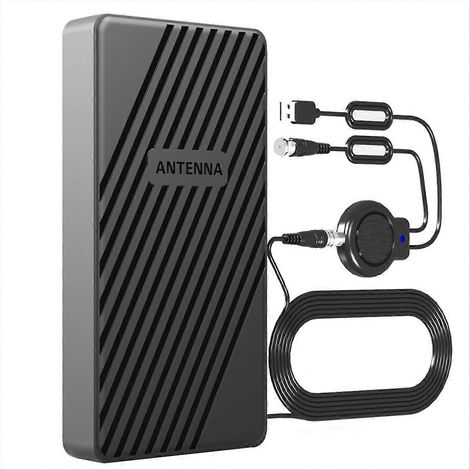 Antenne TV numérique HD d'intérieur amplifiée, portée de 6 000 miles, Ultra HDTV avec amplificateur, ensemble d'antenne VHF/UHF d'extérieur (1/5)