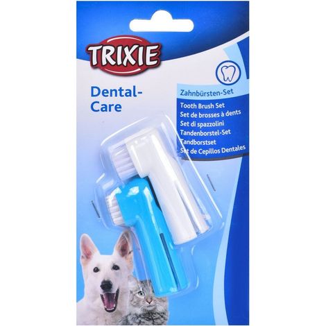 Cepillos de dientes de dedo Trixie para perros y gatos, 2 unidades. (1/4)