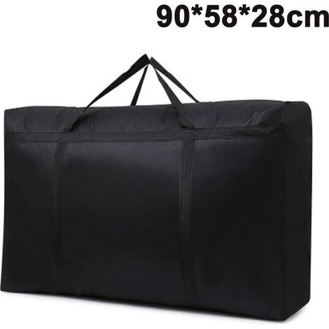 150L grand sac de rangement pour couette à glissière, sac de rangement pliant pour vêtements avec poignée renforcée, sac de rangement sous le lit pour la literie, couverture, tissu, oreiller, noir (1/5)