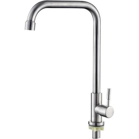 Robinet de lavabo, inox, monocommande, eau froide, pour vasque (1/5)