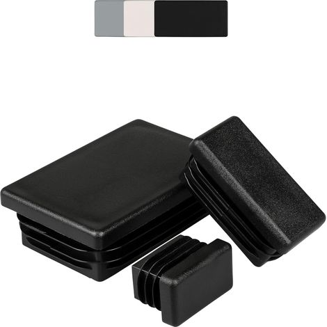 Lot de 10 bouchons pour tubes rectangulaires, 20x10mm-160x80mm, différentes couleurs, patin chaise, patin meuble, cache trou, protection pied de chaise (dimension extérieur: 30x20x1,5-2mm, blanc) (1/5)