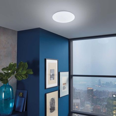 Plafonnier lampe dimmable 3 niveaux LED lampe de cuisine lampe de salon blanc rond (1/4)