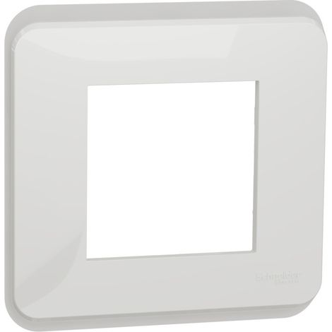 Plaque de finition blanche 1 poste simple 2M pour appareillage mural UNICA PRO NU400218