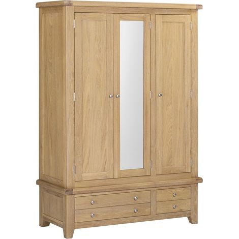 Windsor 3 Door 2 Drawer Wardrobe - L56 x W190 x H130.5 cm - Natural Oak