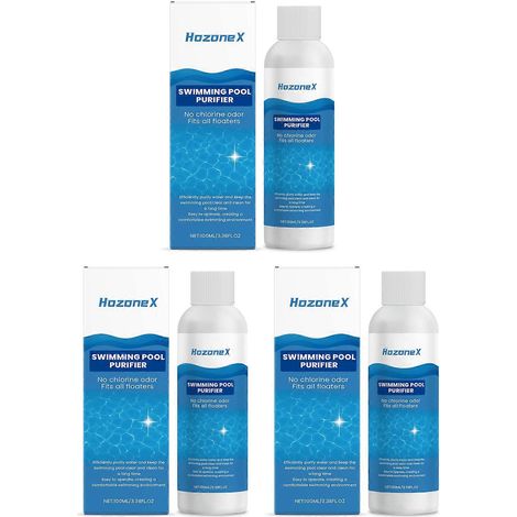 Liquide clarifiant pour piscine - Purificateur d'eau à action rapide et éliminateur d'odeurs pour eau trouble, pour des moments de détente en famille dans le jardin (3 pièces) (1/5)
