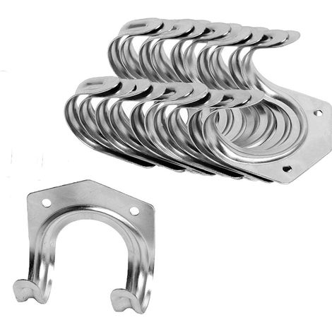 Ganchos de almacenamiento universales de metal galvanizado para herramientas de jardín, paquete de 10 (1/5)
