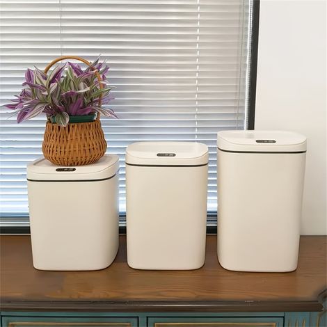 Poubelle automatique 14 L, poubelle intelligente avec détecteur de mouvement et couvercle, adaptée à la maison, à la salle de bain, au et à la cuisine (1/5)