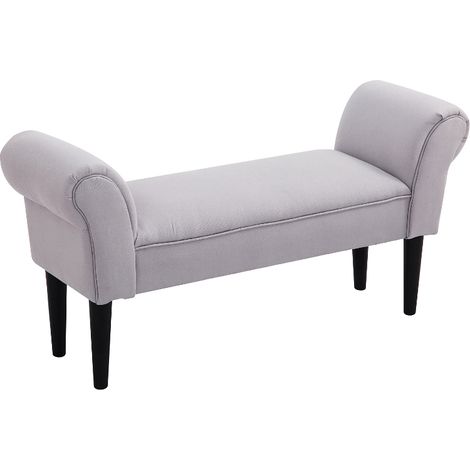Panca letto, panca imbottita, panca da seduta, panca da corridoio per camera da letto, fino a 130 kg di carico, tessuto da vela, grigio, 102 x 36 x 51 cm (1/5)