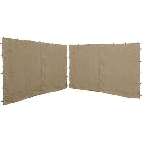 2 Seitenteile mit RV 250x192cm für Pavillon Nizza 3x3m Seitenwand Sand RAL 1001