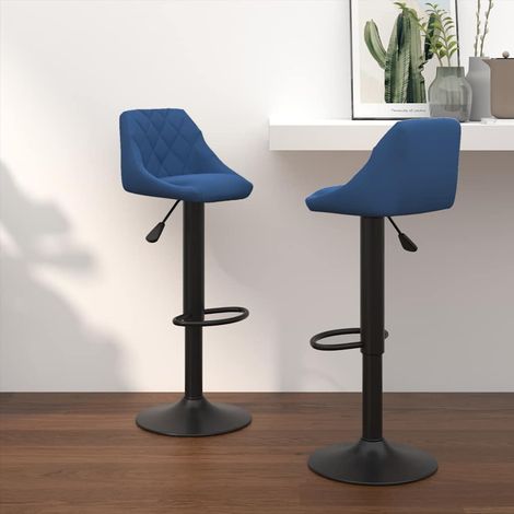 vidaXL Taburetes de cocina 2 unidades terciopelo azul (1/5)