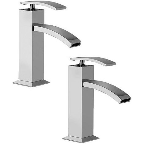 Set Rubinetti Jacuzzi per lavabo e bidet senza scarico serie Glint cromato (1/5)