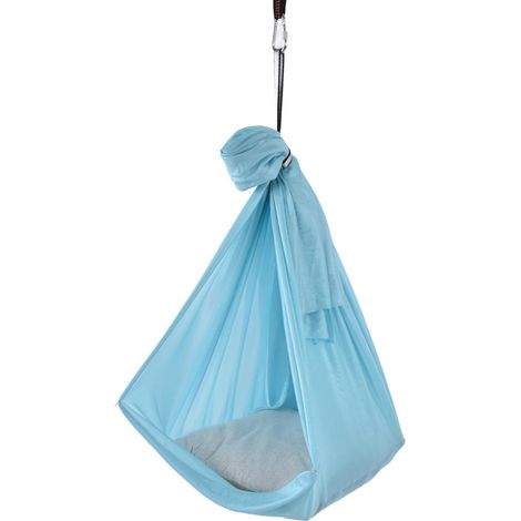 Lot bleu clair, hamac extensible sensoriel pour yoga aérien, balançoire intérieure/extérieure, entraînement de suspension élastique (1/5)