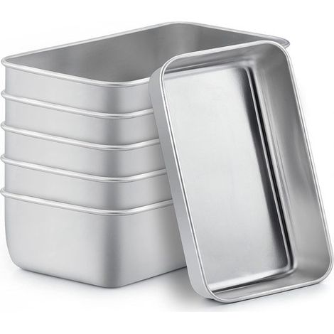 Boîte alimentaire avec couvercle, 500 ml, en acier inoxydable, réutilisable, compatible four, congélateur et lave-vaisselle. (1/5)