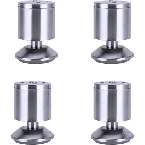 Lot de 4 pieds de meubles réglables et robustes en acier inoxydable pour canapé, table de cuisine, petit déjeuner, bar, support de table 50 x 80 mm (1/5)