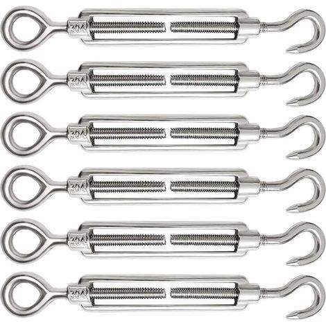 Tendeur de câble réglable M5 – Lot de 6 – Acier inoxydable 304 résistant à la corrosion – Crochet de ridoir et œil pour tension (1/5)