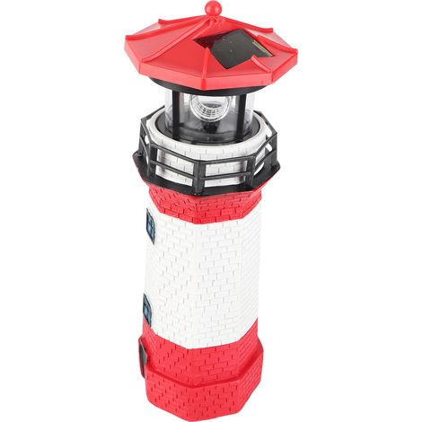 Lampe LED rotative solaire extérieure - Décor de jardin/terrasse - Blanc Lumière Rouge et Blanc (1 pièce) (1/5)