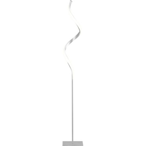 Dimmable Floor Lamp for Living Room, Modern Spiral Standing Lamp with 3 Adjustable Brightness Square Base, Silver (1/5)