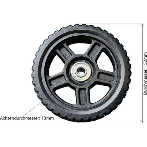 Rad Ersatzrad 152mm für Akku Rasenmäher, Benzin Rasenmäher und Rasenmäher aus Hobbymärkten uvm. (1/2)