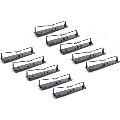 vhbw 10x Ribbon Cartridge compatible with Tally Genicom 5040, T 5040, T 5040 MSH-H Dot Matrix, Receipt Printer - Black Ink Ribbon