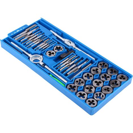 Jeu de 40 tarauds et filières métriques trempés, outils à main pour filetage conique (1/5)