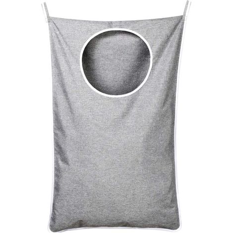 1 sac à linge suspendu, tissu Oxford imperméable, 2 crochets acier inoxydable + 2 ventouses, 50,8 cm x 91,4 cm, pour chambre, salle de bain, dortoir (1/5)