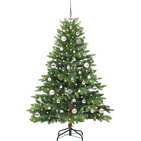 Albero di Natale Albero natalizio Albero festivo artificiale con 150 LED Verde 150 cm PE e PVC (1/5)