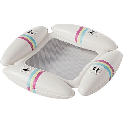 Lit Flottant Pliable en Maille, Matelas d'Eau Gonflable pour Piscine et Plage, Chaise Longue Portable Résistante pour Activités Nautiques