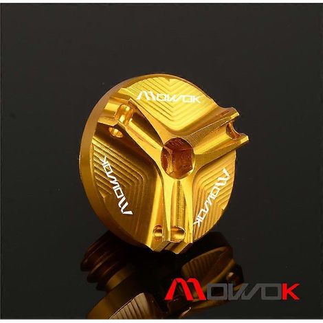 Convient aux Kawasaki Vulcan 650 VulcanS VN650 : raccords en alliage d'aluminium modifié, bouchon de vidange d'huile, couvercle de bouchon (doré). (1/5)