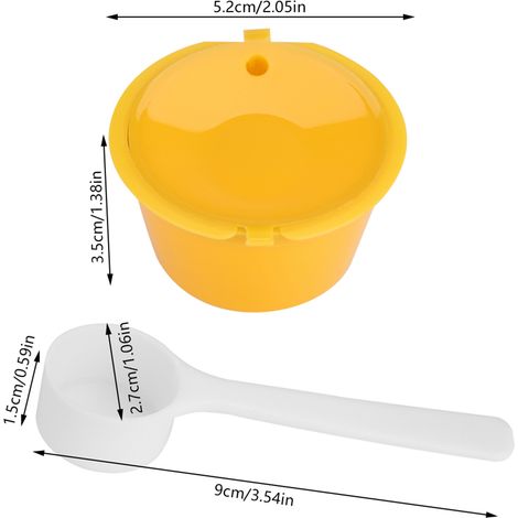 5 Pièces Filtre à Café Réutilisable Inox 304 Alimentaire Capsule Rechargeable (Jaune) (1/5)