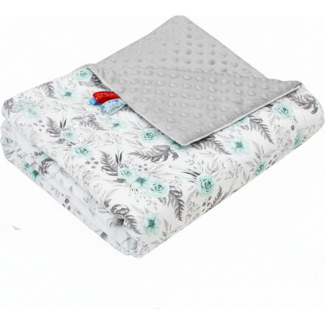 Manta Minky 75x100 (gris ceniza + jardín menta) (1/3)