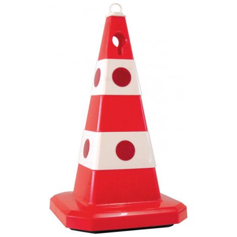 Cône de signalisation avec oeil rouge avec verres réfléchissants hauteur 613mm (1/4)