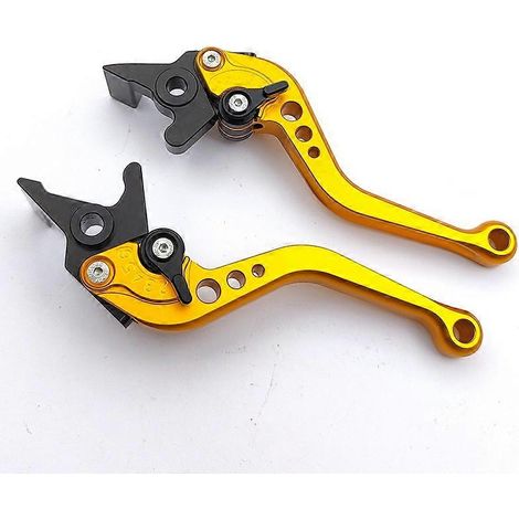 Tige de commande de klaxon de frein de moto PCX160 modifiée, en alliage d'aluminium, anti-chute, frein réglable, poignée longue et courte (Golden 2) (1/5)