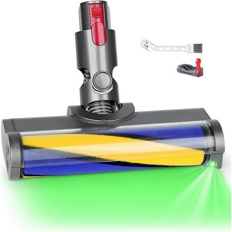 Brosse à rouleau souple pour sols V7 V8 V10 V11 V15 avec lumière LED verte pour parquet, carrelage et sols durs (1/5)