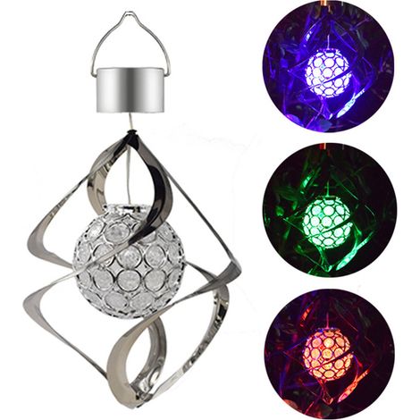 Lampe solaire moulin à vent 7 couleurs – Guirlande décorative à pales – Éclairage jardin multicolore,lot de 2