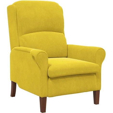 Fauteuil en velours jaune (1/5)