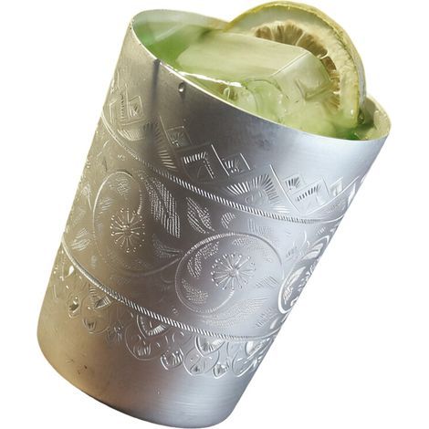 Tasse de moscou en étain gravé délicate, tasse de bar gravée-C (1/2)