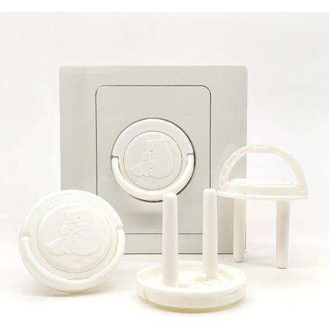 Lot de 20 protections de prise type à appuyer, blanc pur Home Socket couvercle anti-poussière, protect baby safety outlet caps safety covers (1/5)