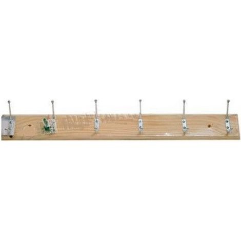 TRADE SHOP - Appendiabiti Attaccapanni Cappotti Vestiti In Legno A Parete Muro 6 Posti -