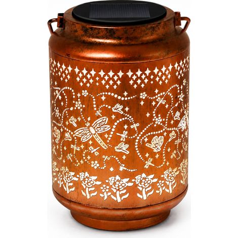 Lanterne Solaire Extérieure Étanche à Projection, Motif Libellule, Lumière Décorative Jardin et Patio (1/5)