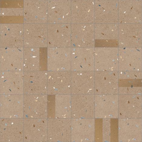 Carrelage sol / mur effet terrazzo 20x20 cm Croccante Eclair Nuez - Patchwork (vendu par boite de 1m2) (1/3)