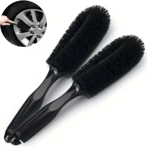 Brosse pour jantes de voiture, brosse de lavage auto, brosse pour pneus, outil de nettoyage dédié, brosse pour jantes de pneus, brosse auto multifonction, taille unique (1/4)