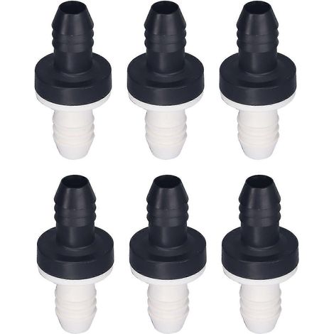 Lot de 6 clapets anti-retour en plastique, unidirectionnels, pour liquides et gaz, diamètre d'interface 3/8 pouce (10 mm), coque en ABS, membrane en caoutchouc silicone. (1/5)