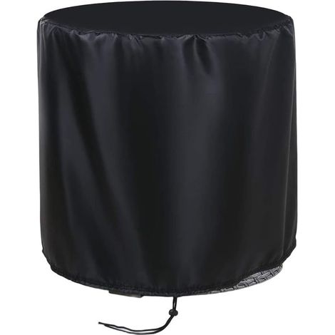 Housse de table ronde Oxford 420D imperméable avec revêtement argenté pour petites tables de salle à manger de terrasse, 53,3 x 58,4 cm, protection de meubles d'extérieur avec cordon de (1/5)