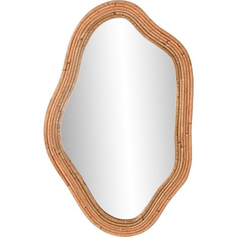 Miroir rattan naturel forme organique esprit urban déco - Naturel effet rotin clair (1/3)