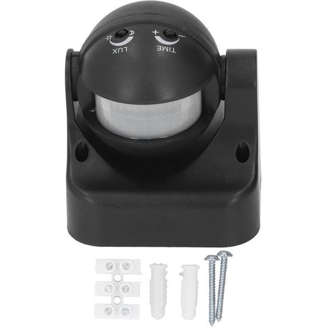 Interrupteur à Détecteur de Mouvement Infrarouge PIR, Boîtier ABS Étanche, Sans Rayonnement, 110‑240V AC, Noir (1/5)