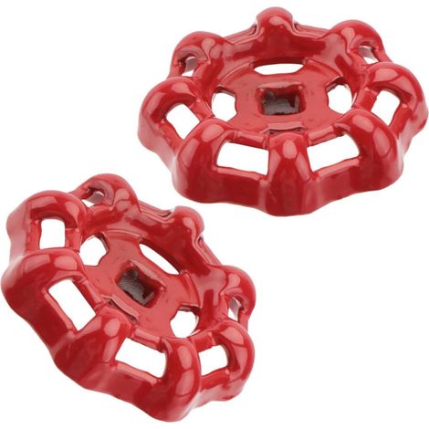 2 pièces Poignée de vanne en fer rouge pour tuyau d’arrosage (1/5)