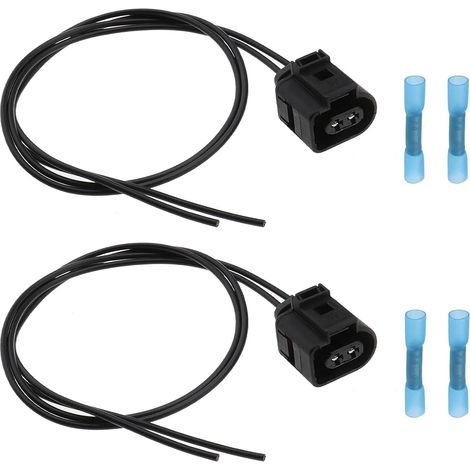 Set of 2 2-pin headlight wiring harness connectors 1J0973722 Compatible with VW Audi Seat Skoda (1/5)