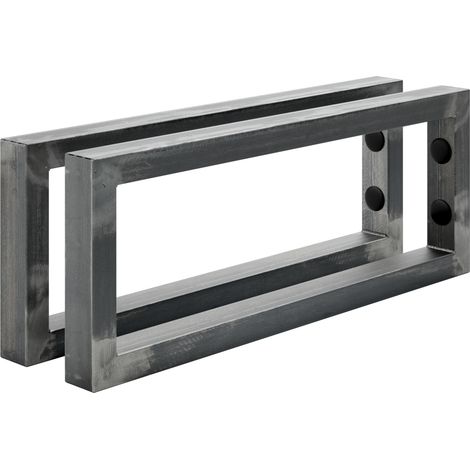 Holzbrink 2 Stück Wandkonsole Rohstahl mit Klarlack für Waschtisch, 400x150 mm, design und stabil Waschtischhalterung, Handtuchhalter (1/5)