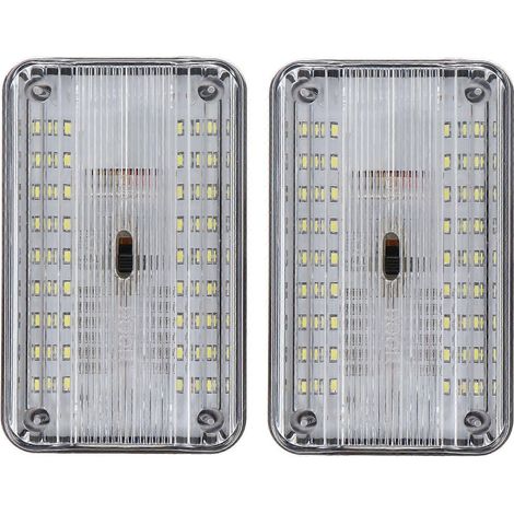 Lot de 2 plafonniers universels pour voiture, camion, 12 V, 36 LED-11X7CM